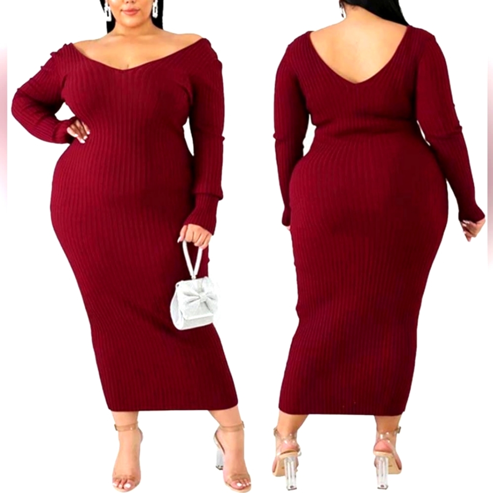 Women Sexy Knit Dinner Dress
